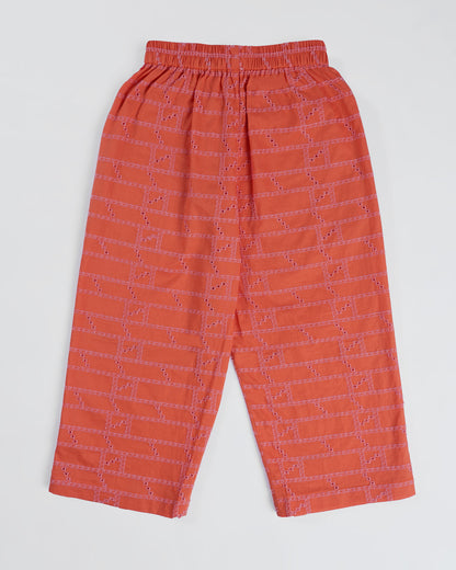 Sunset Charm Coral Kurta Set