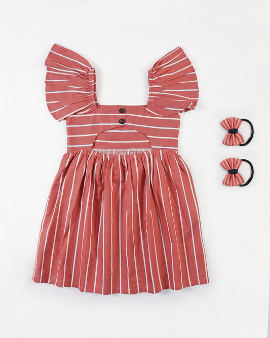 Girls Little Moana Buttoned Back Dress