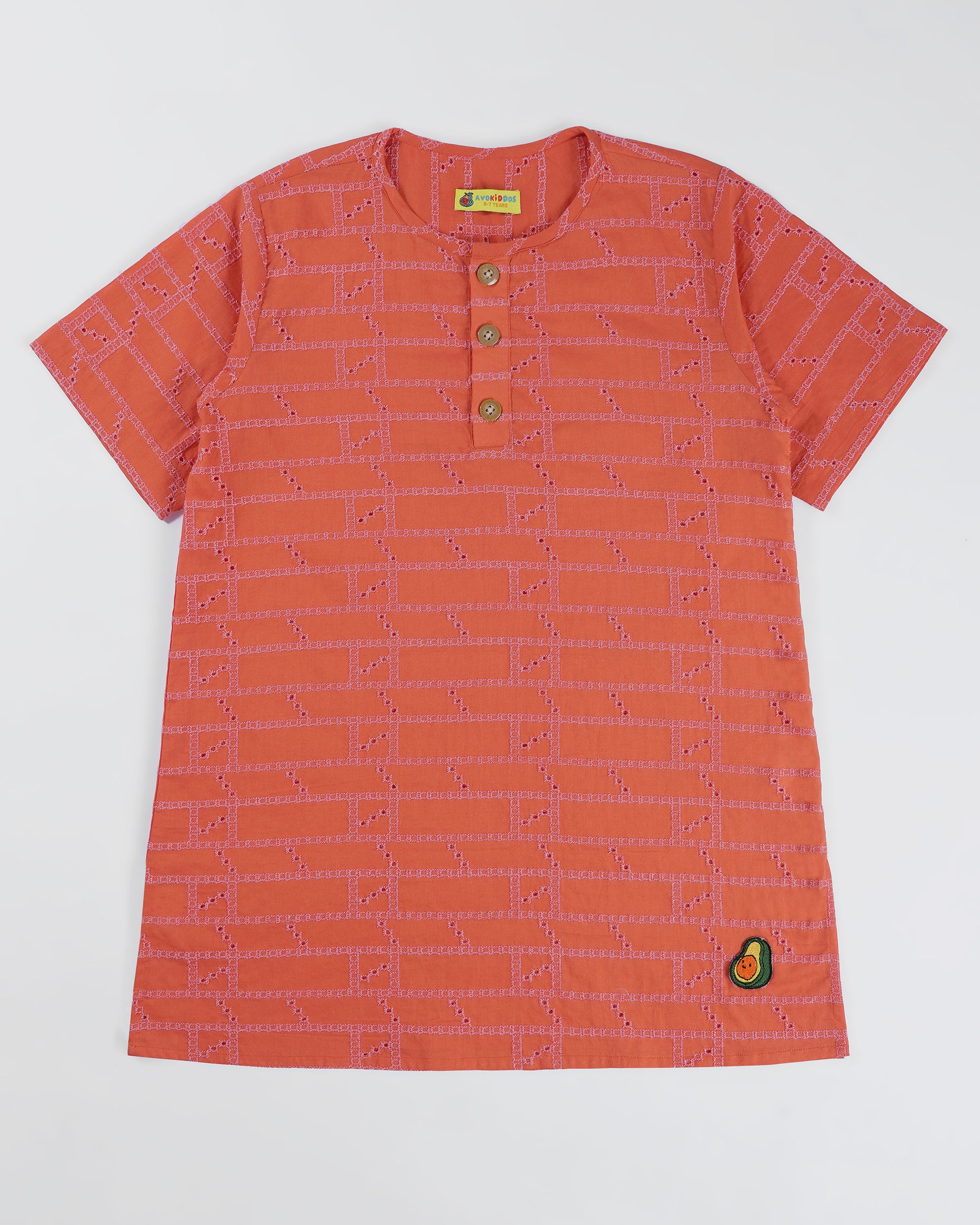 Sunset Charm Coral Kurta Set