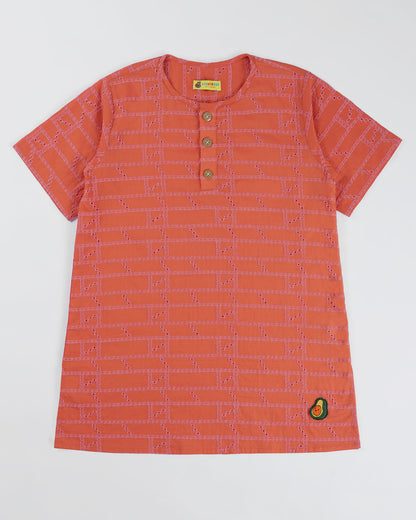 Sunset Charm Coral Kurta Set