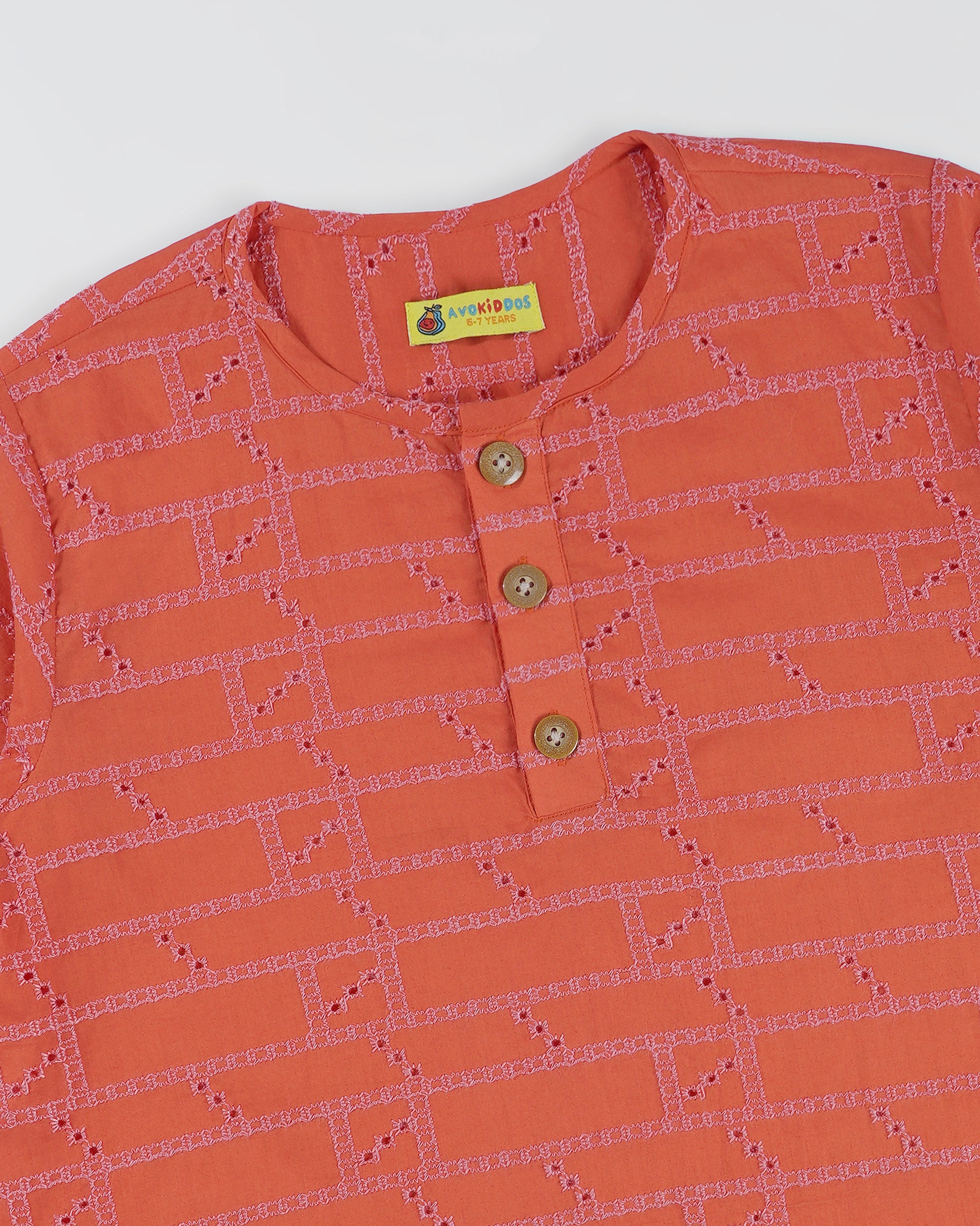 Sunset Charm Coral Kurta Set