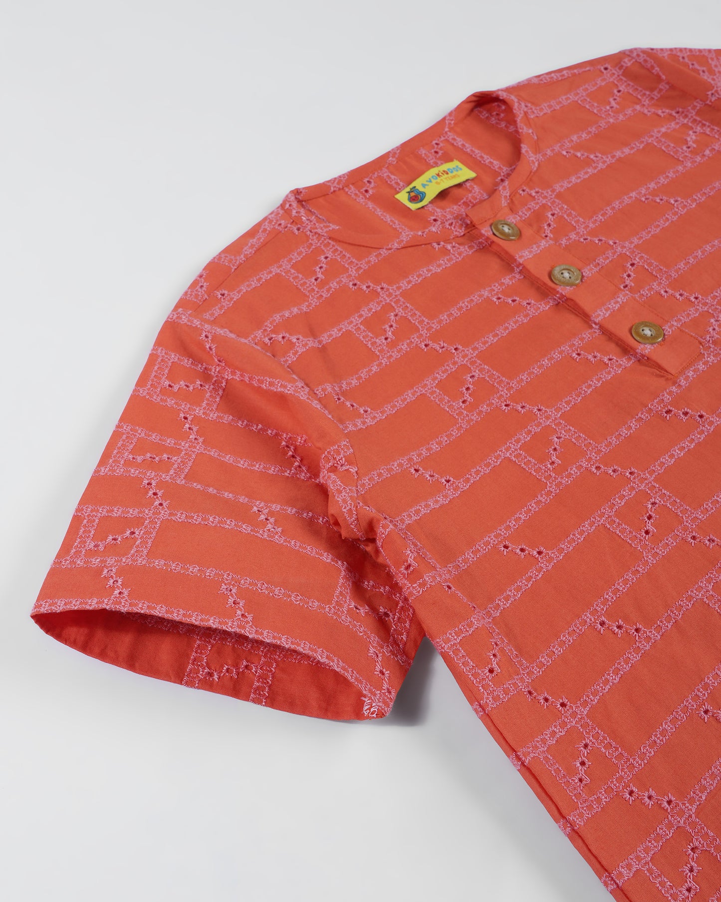 Sunset Charm Coral Kurta Set