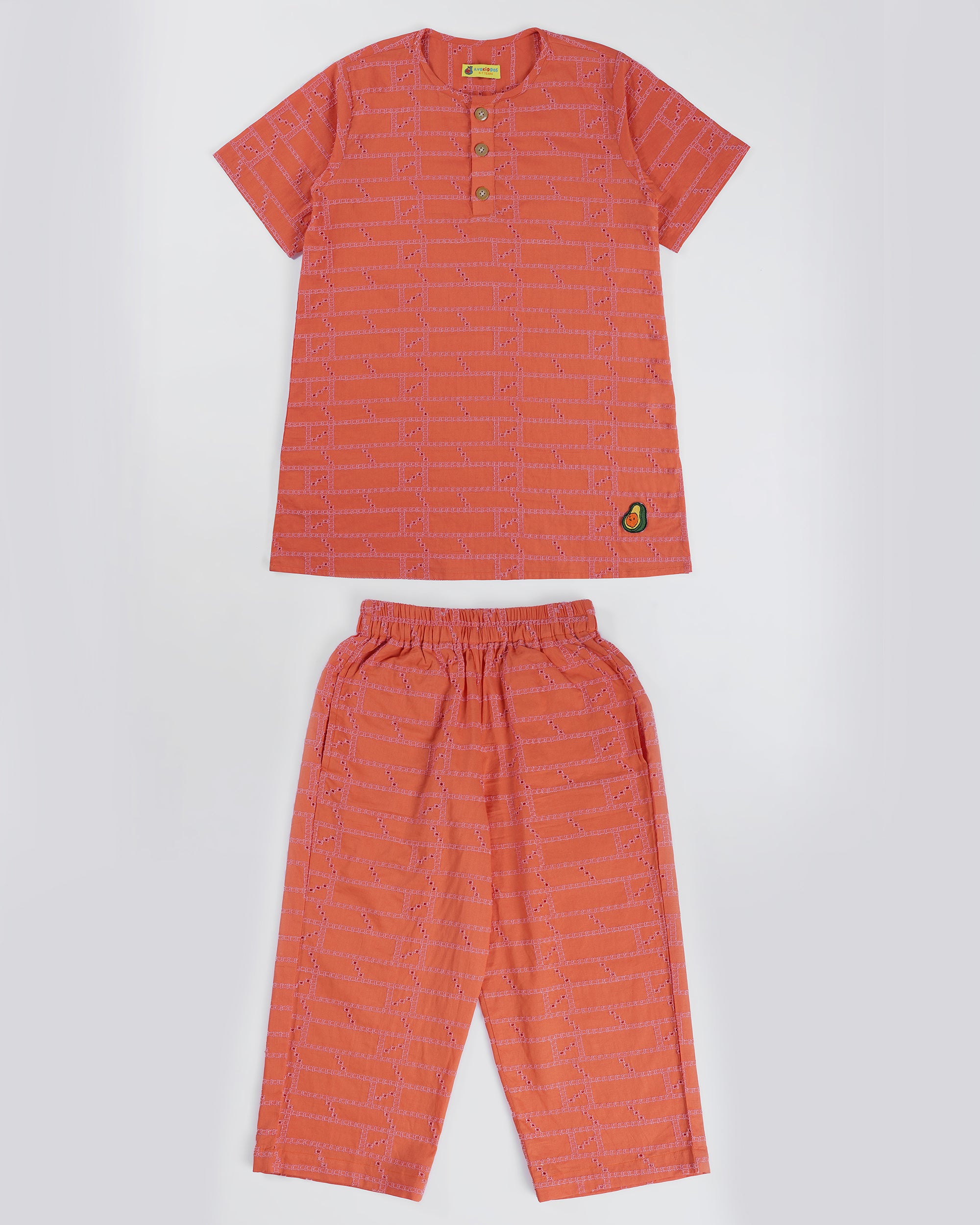 Sunset Charm Coral Kurta Set