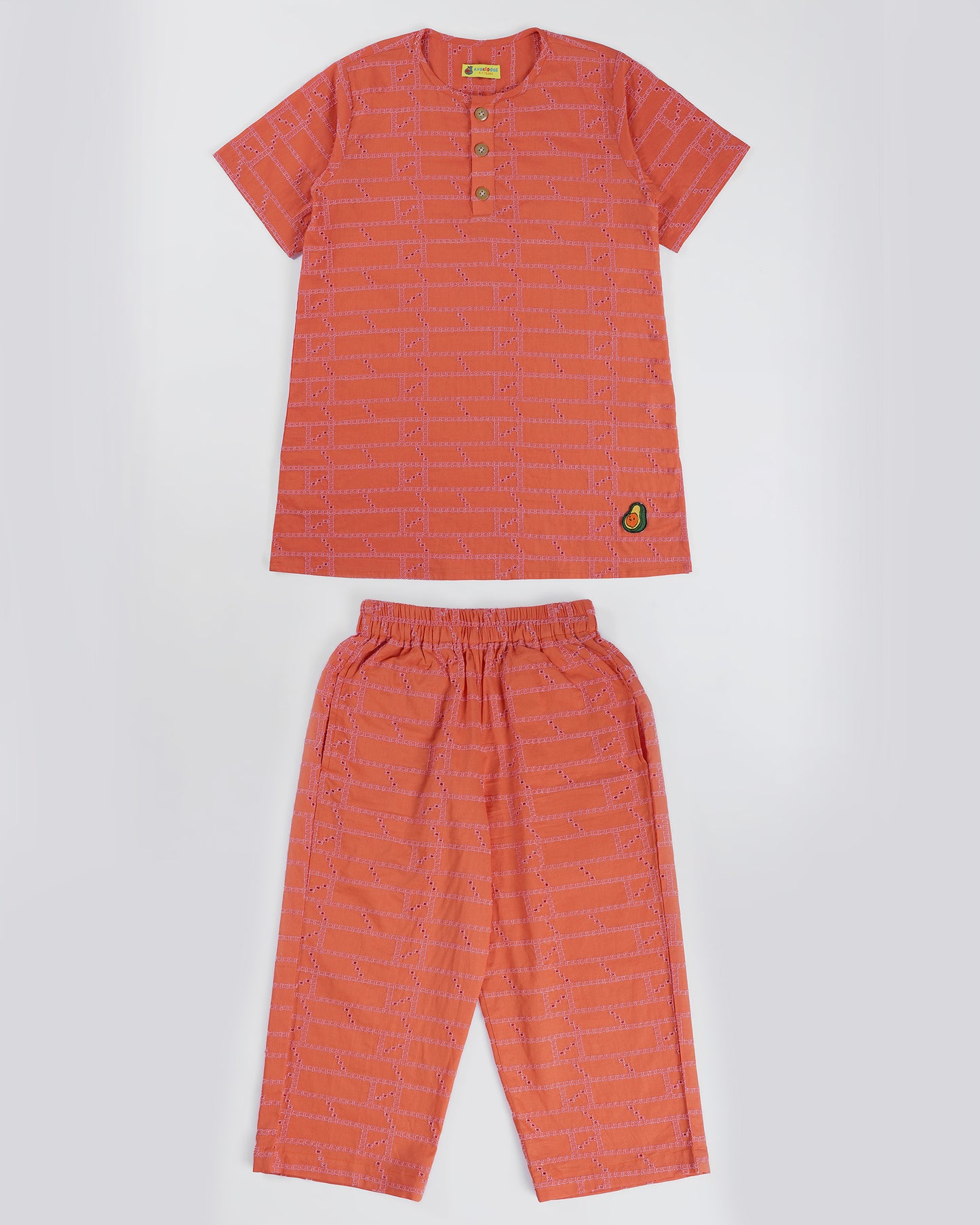 Sunset Charm Coral Kurta Set