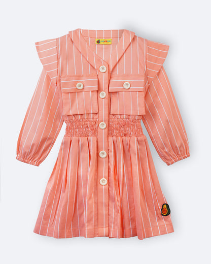 Girls Carrot Twist Layered Shirt Dress