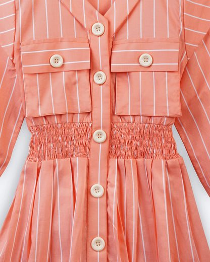 Girls Carrot Twist Layered Shirt Dress