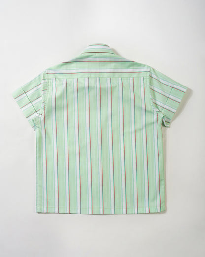 Boys short sleeved shirt with red stripes