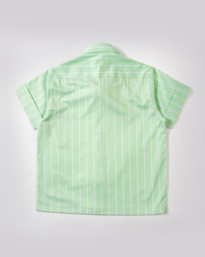 Boys short sleeved summer green shirt