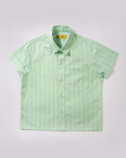 Boys short sleeved summer green shirt