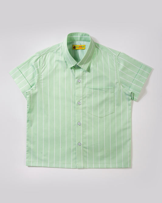 Boys short sleeved summer green shirt