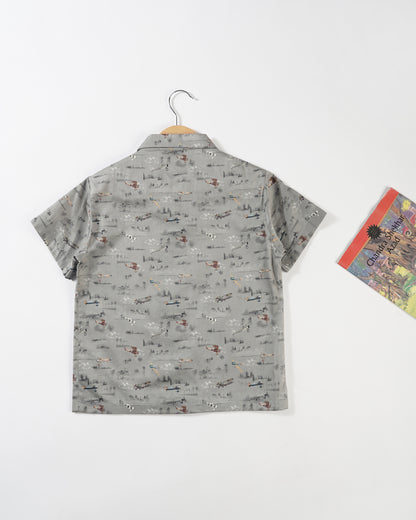 Boys Zig Zag Panel shirt