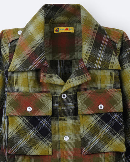 Girls Green Bean Checks Shirt