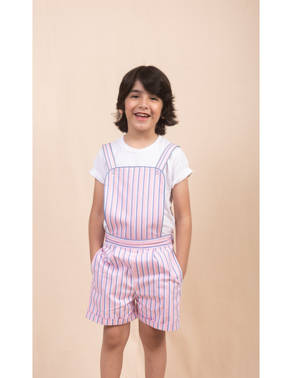 Unisex Pink Striped Playsuit