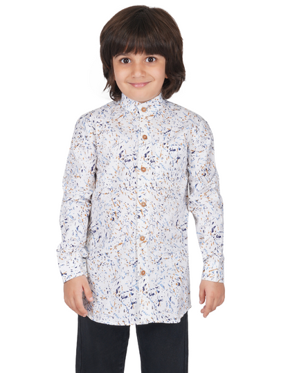 Boys Splashed Print Relaxed Shirt