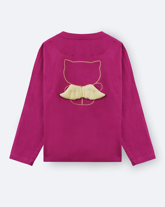 Girls Kitty Wings Long Sleeve T-shirt