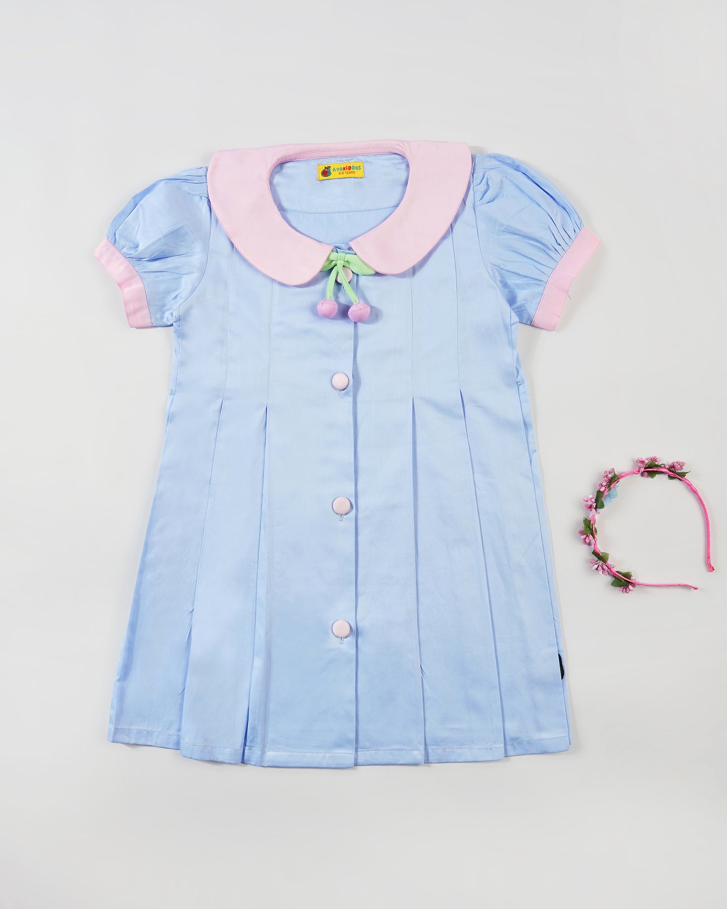 Girls Cherry-ish me Pleated Dress