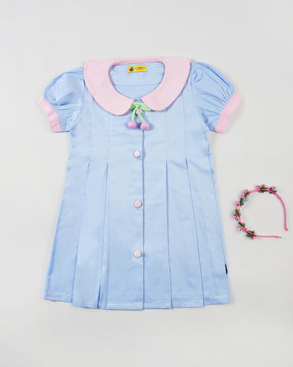 Girls Cherry-ish me Pleated Dress