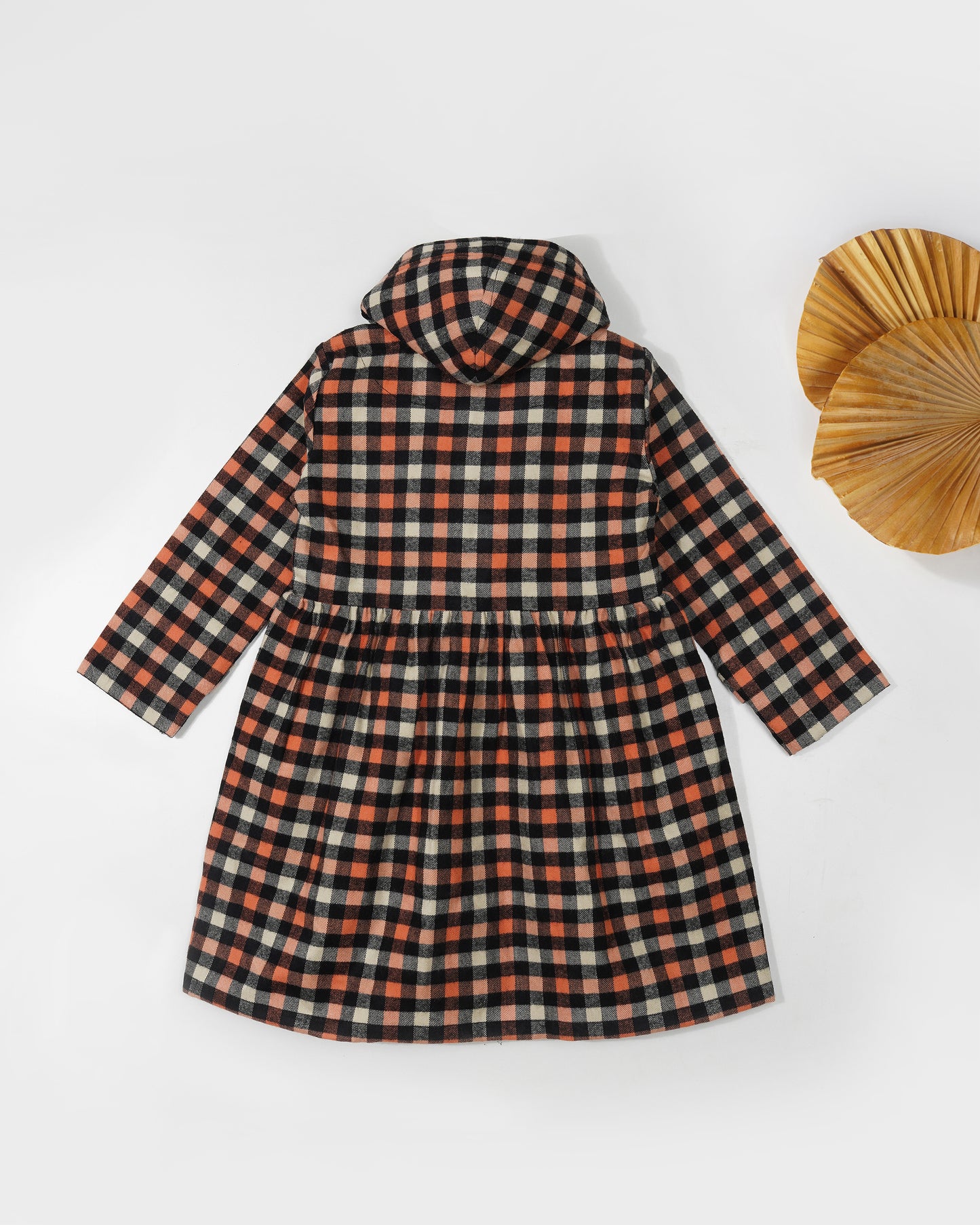 Girls Winter Checks Star Pocket Coat