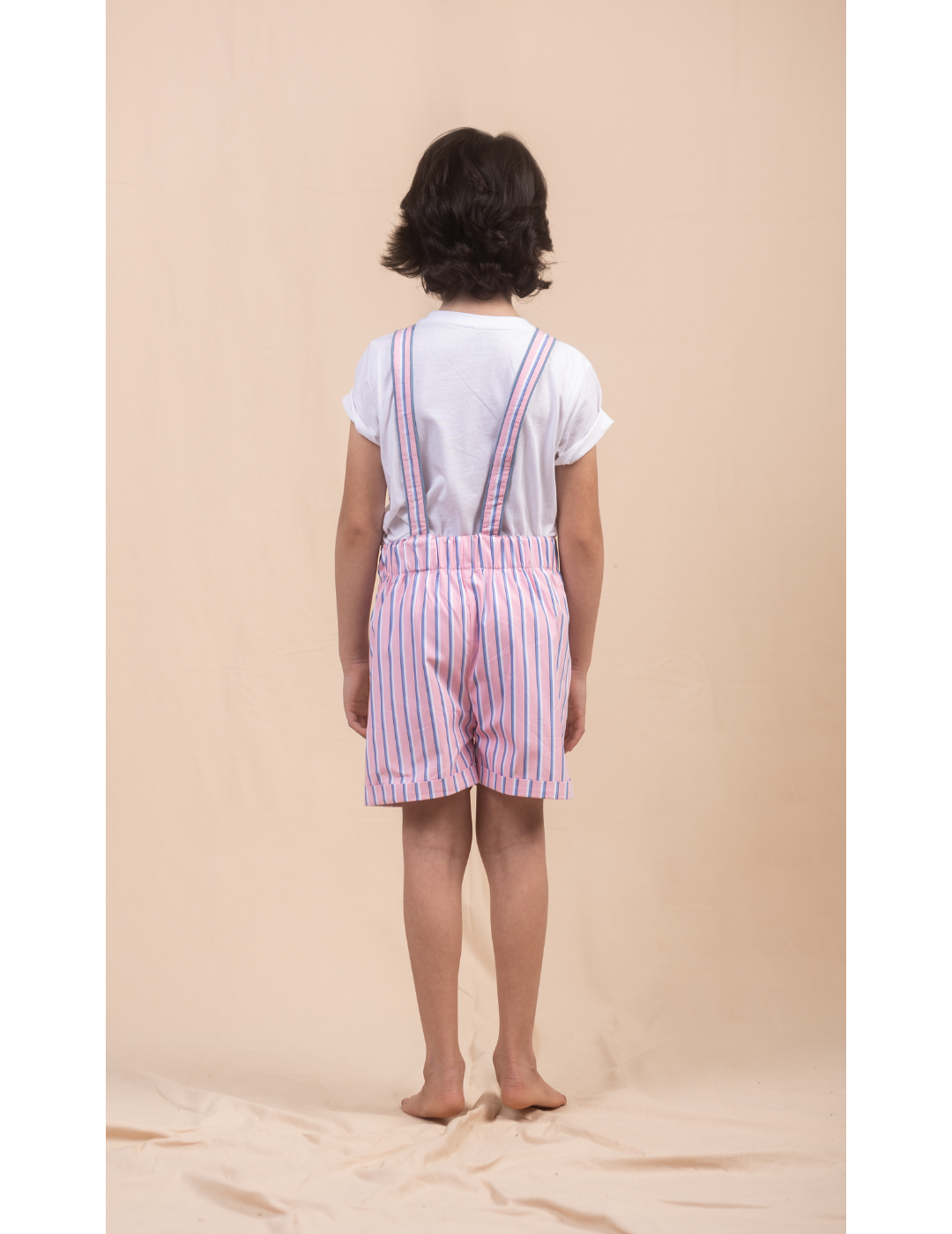 Unisex Pink Striped Playsuit