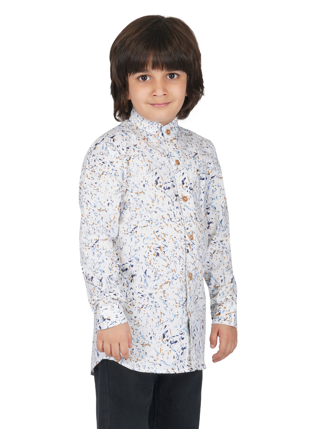 Boys Splashed Print Relaxed Shirt