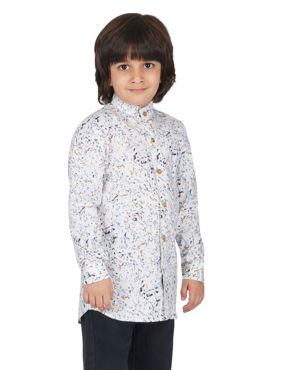 Boys Splashed Print Relaxed Shirt