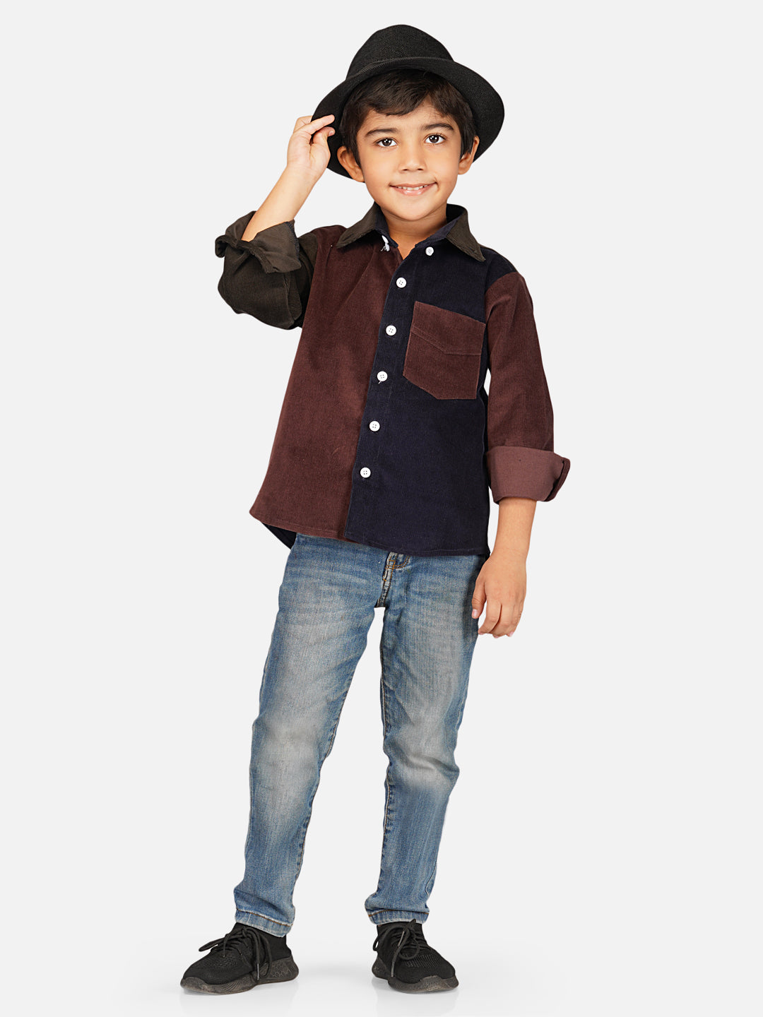 Boys Colorblocked Corduroy shirt