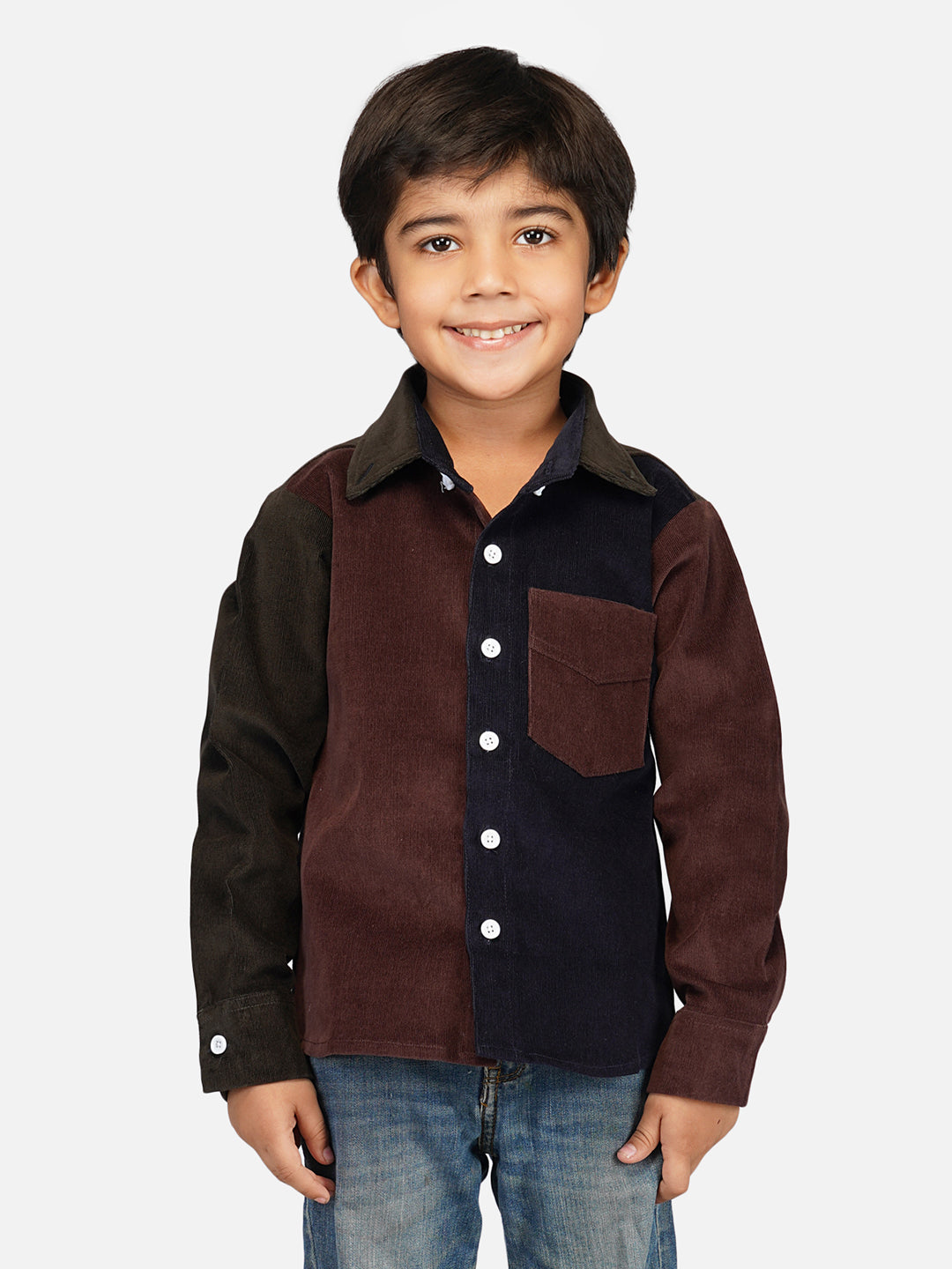 Boys Colorblocked Corduroy shirt