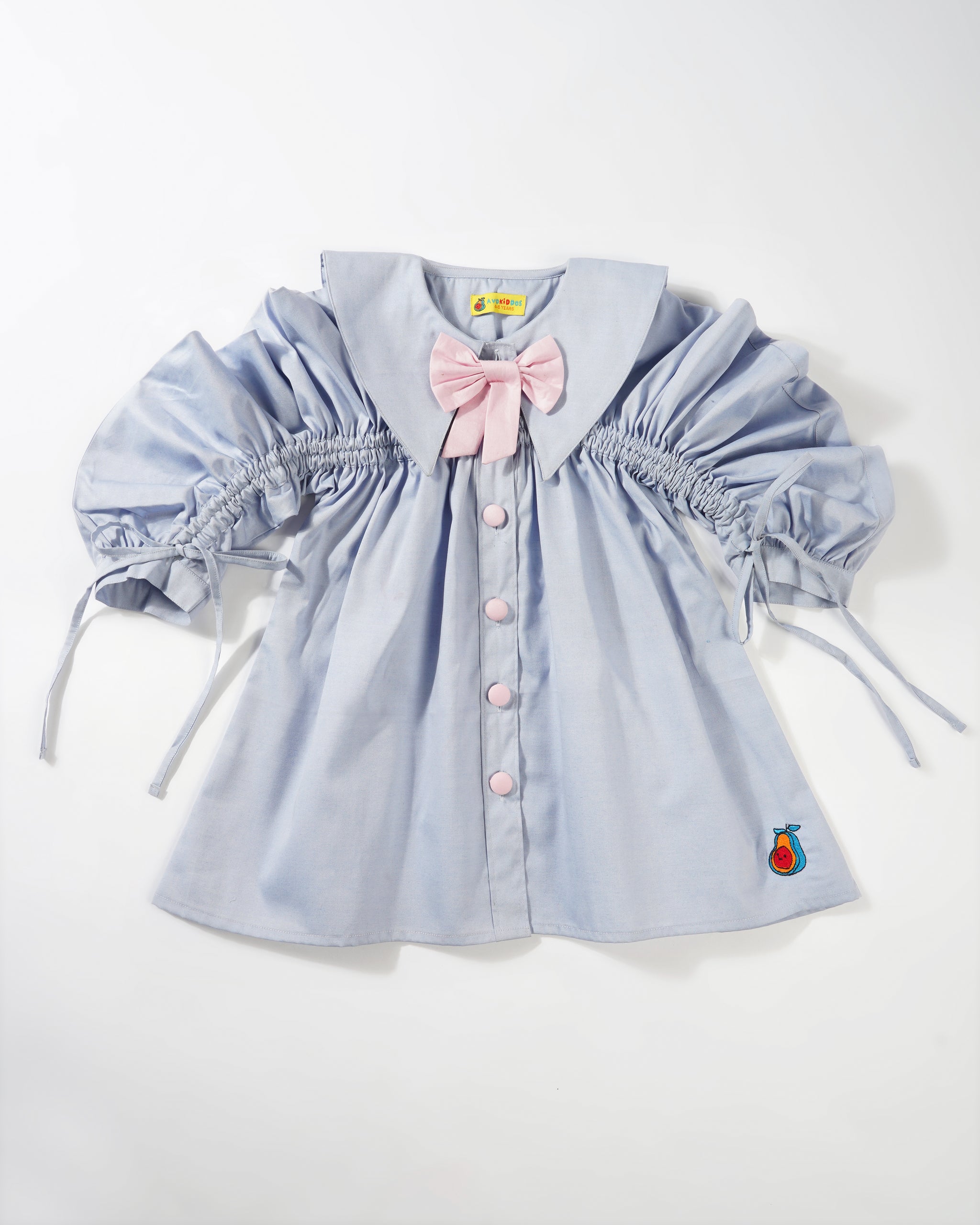 Girls Pink Bow big sleeved Dress