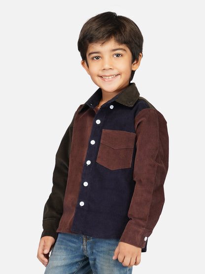 Boys Colorblocked Corduroy shirt