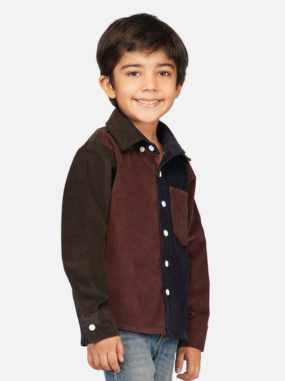 Boys Colorblocked Corduroy shirt