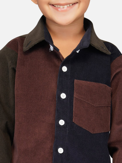 Boys Colorblocked Corduroy shirt