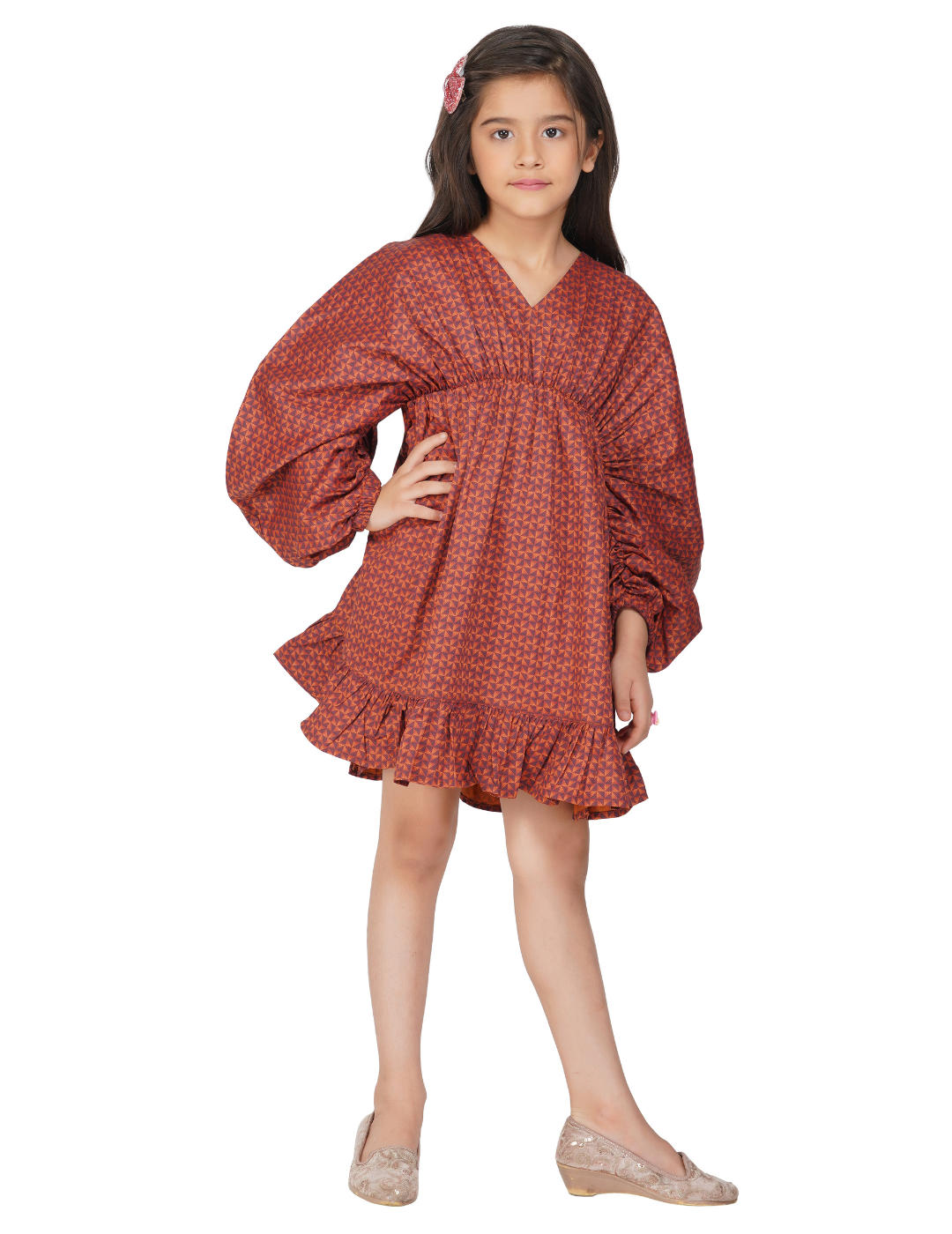 Girls Kaftan Style Elasticated Dress