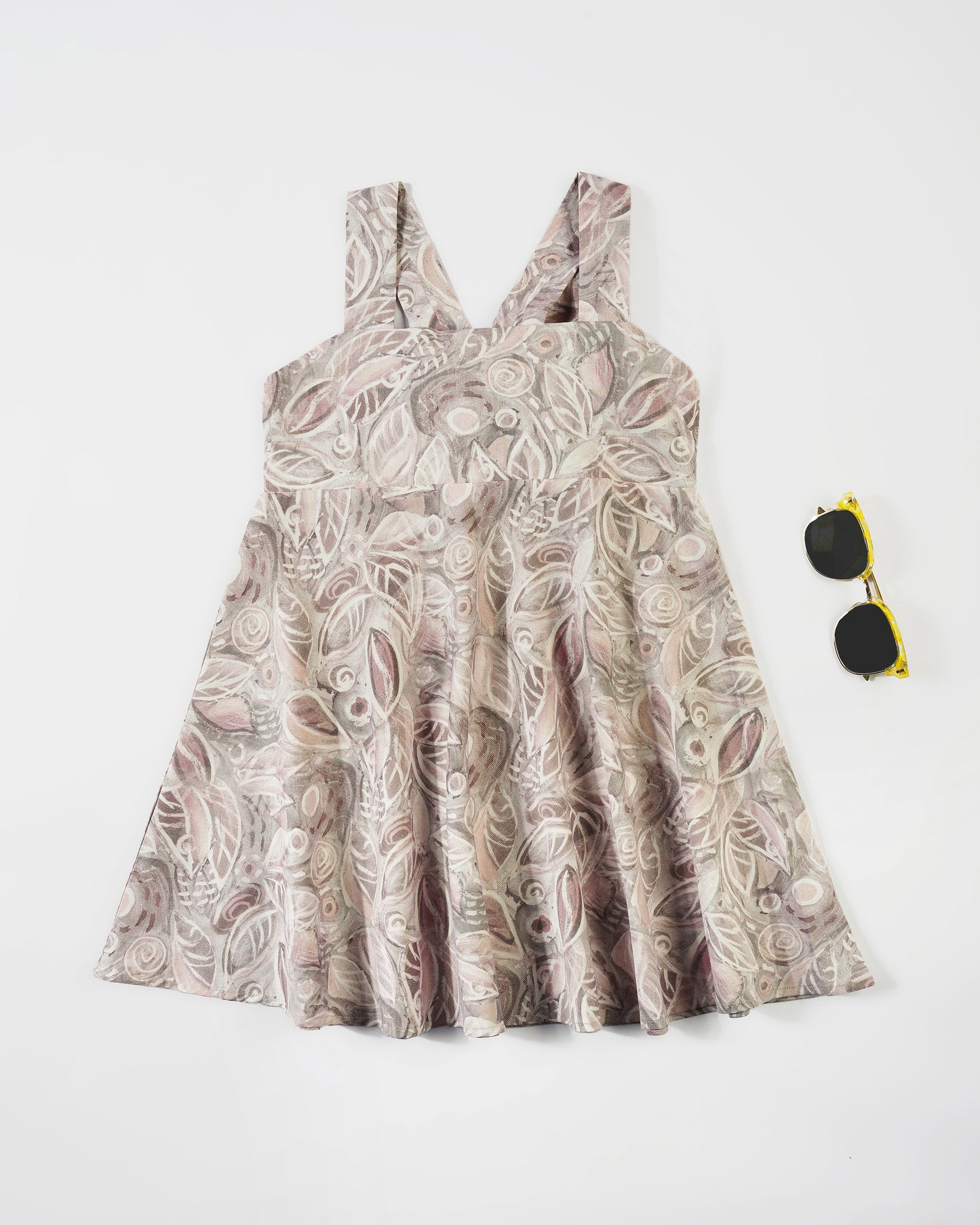 Girls Big Bow Floral Dress