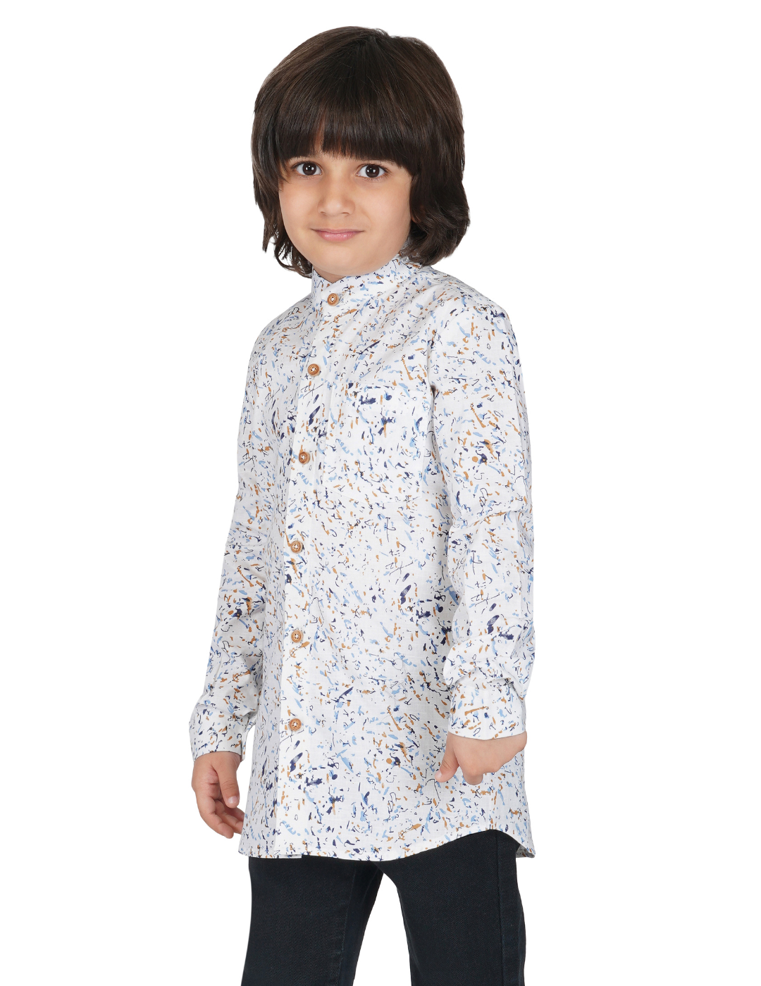 Boys Splashed Print Relaxed Shirt