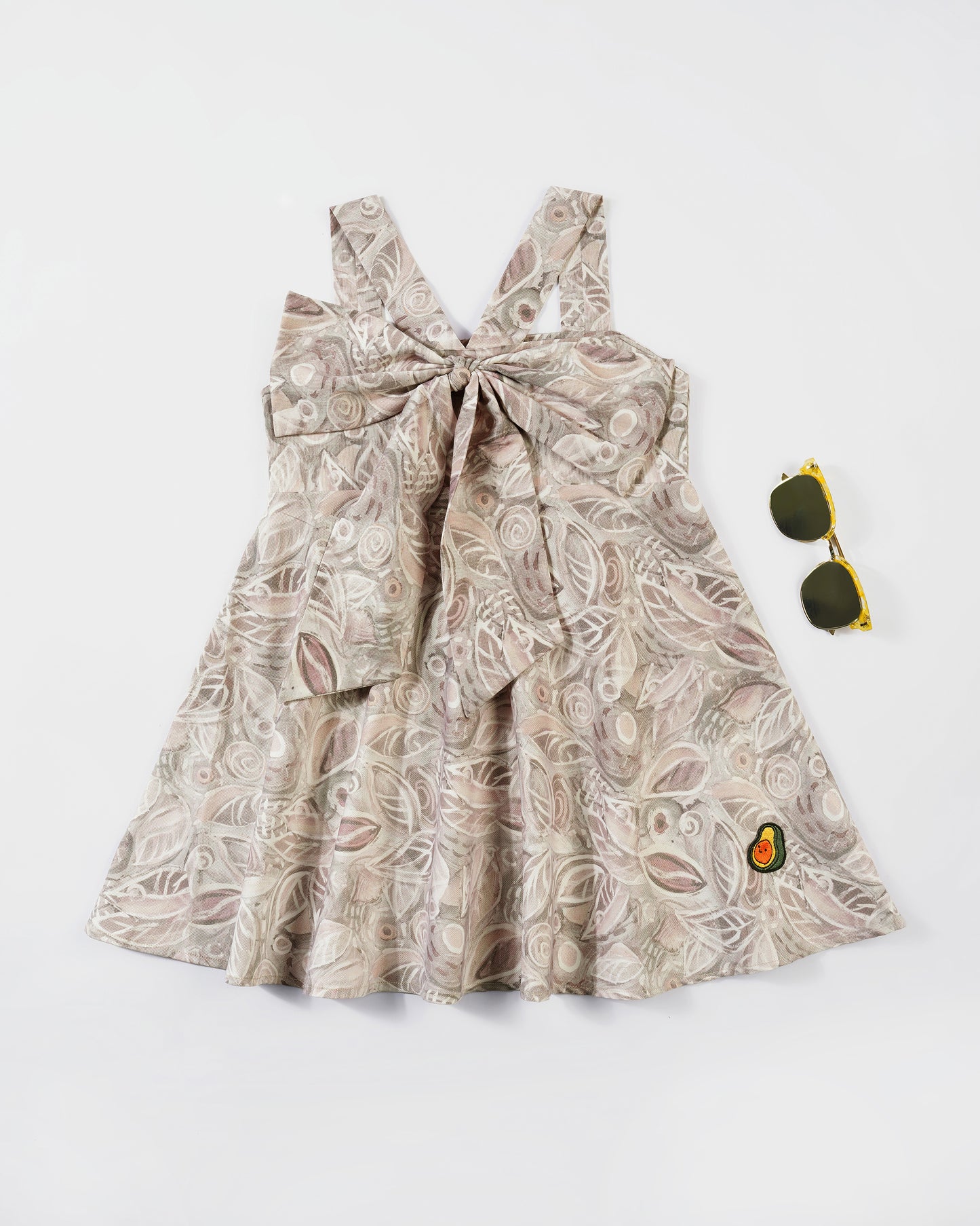 Girls Big Bow Floral Dress