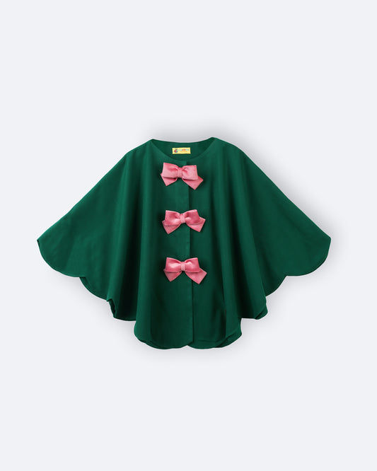Girls Twinkle Tree Bow Cape