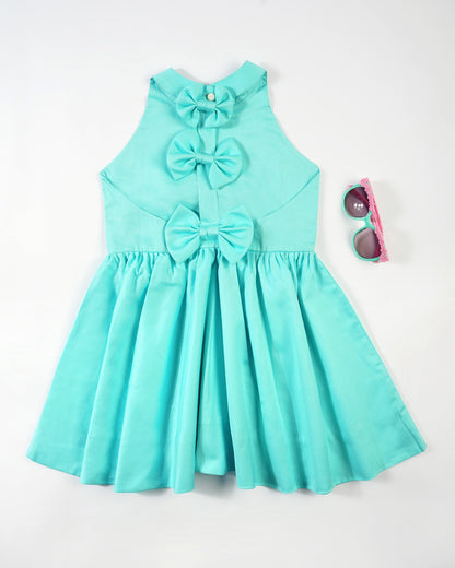 Girls Little Elsa Back Bow Dress