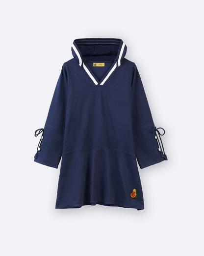 Girls Navy Star Sweat Dress