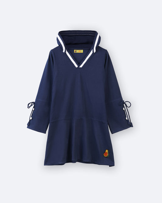 Girls Navy Star Sweat Dress