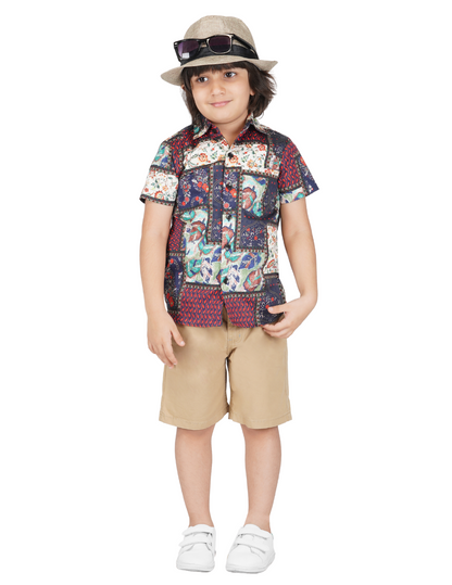 Boys Abstract Print Casual Shirt