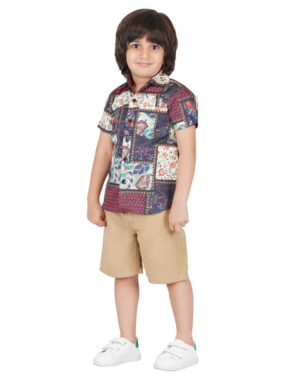 Boys Abstract Print Casual Shirt