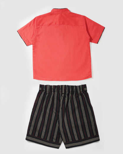 Boys Red notice striped co-ord set