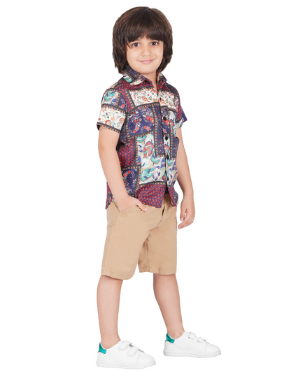 Boys Abstract Print Casual Shirt