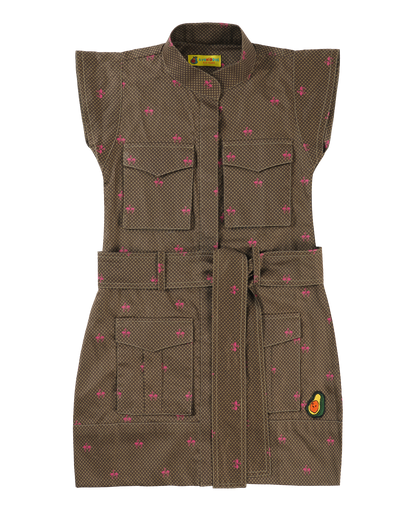 Girls Belted Pockets Dress