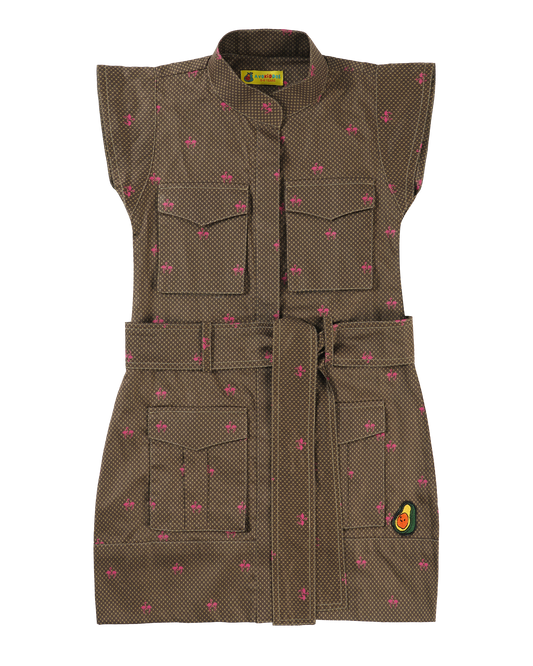 Girls Belted Pockets Dress