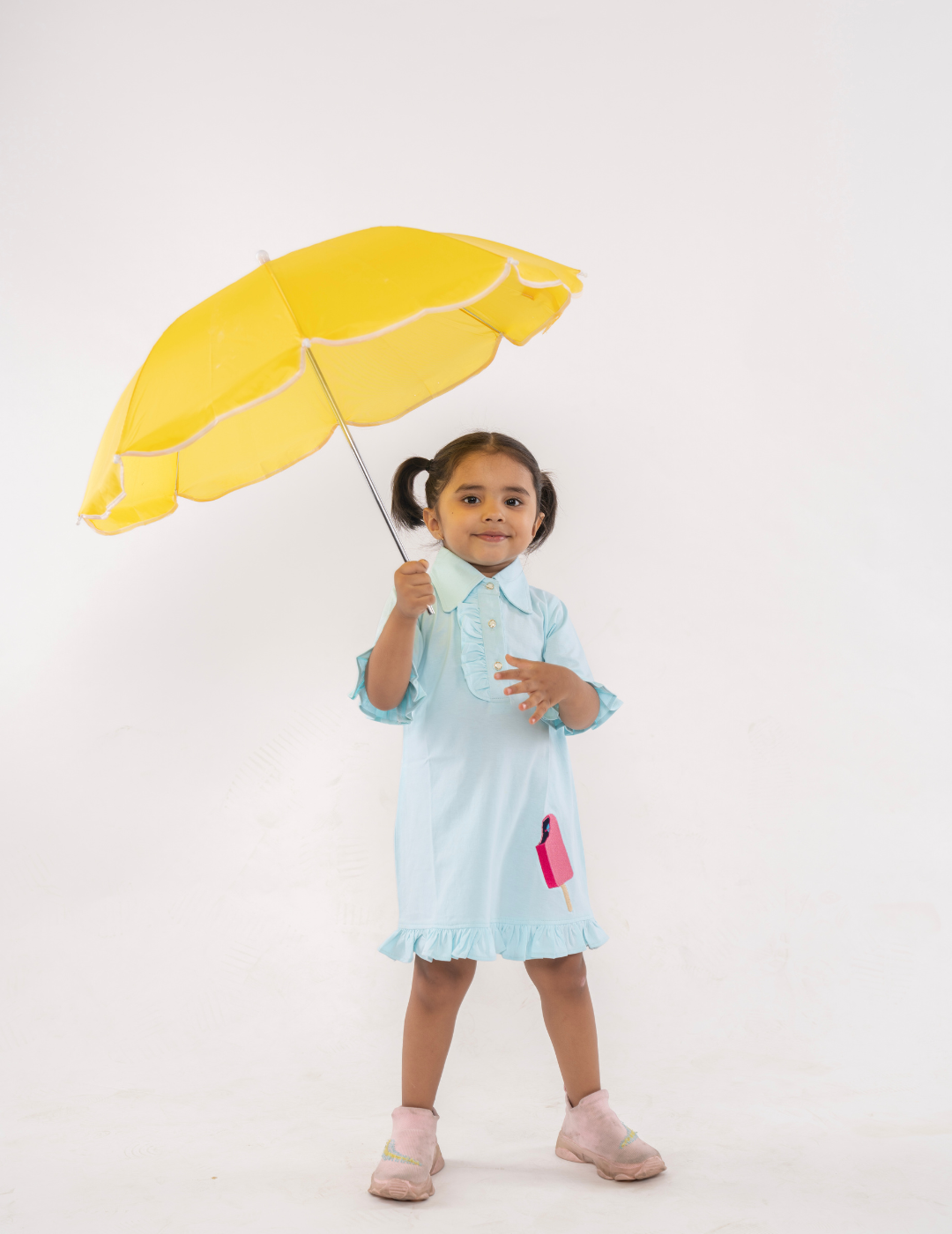 Girls Popsicle Dress With Frilly Sleeves