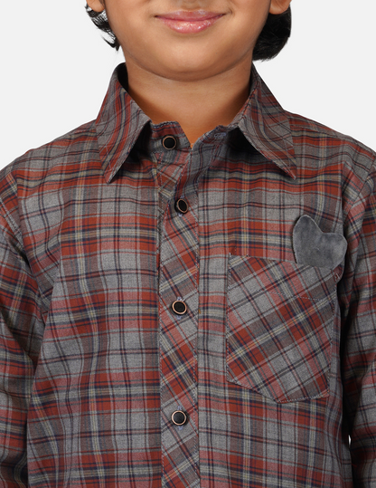 Corduroy heart Pocket Shirt