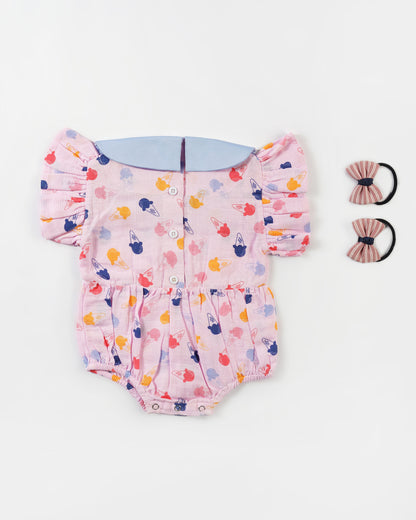 Baby Girl Cloud Collar Romper