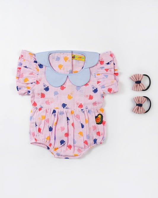 Baby Girl Cloud Collar Romper