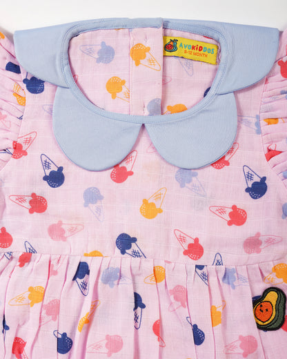 Baby Girl Cloud Collar Romper
